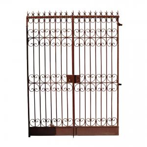 Antique iron gate. 1800s.